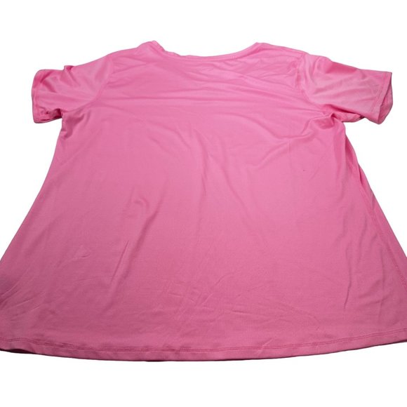 Athletic Works Womens Size XXL 20 Tee Shirt Stretch V-Neck Short Sleeve Pink New - Picture 2 of 13